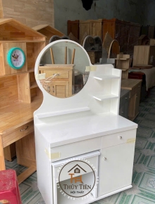 Bàn trang điểm gỗ MDF màu trắng
