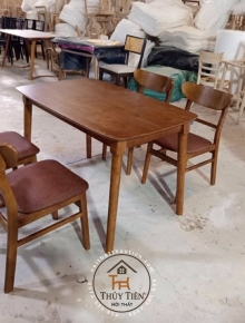 Bộ bàn ăn gỗ cao su ghế mango