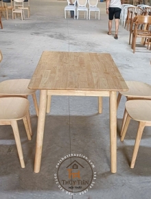 Bộ bàn ghế TT01 gỗ cao su tự nhiên 