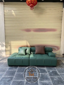 Sofa xanh lá lên form nhìn sang mà vẫn nổi bật 🌿 Xưởng nhận làm theo kích thước, màu và mẫu riêng nha.