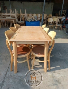 Bàn Ăn Gỗ Cao Su 4 Ghế 6 Ghế Mặt Nệm- BGCSMN 003
