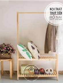 Kệ treo quần áo chữ a gỗ thông