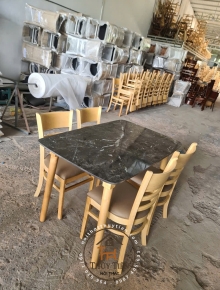 Bộ bàn ăn cabin gỗ cao su 4 ghế 6 ghế giá rẻ