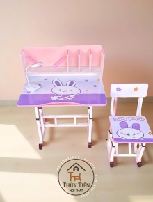 Bộ bàn học (bàn + ghế) cho bé (có thể nâng hạ- 001)