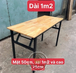 Bàn làm việc chân gấp gỗ tự nhiên