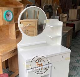 Bàn trang điểm gỗ MDF màu trắng