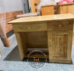 Bàn làm việc gỗ cao su tự nhiên 1m, 1m2, 1m4  BLVGCS 007