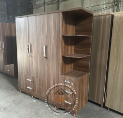 Tủ Quần Áo MDF cửa mở Kệ Kéo Ngoài- TQAMDF 008