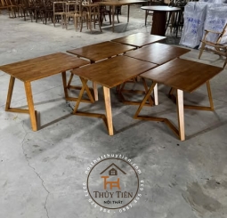 Bàn sofa chân V gỗ cao su