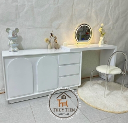 Xưởng e vẫn nhận làm các mẫu bàn trang điểm , bàn làm việc , tủ kệ decol theo yêu cầu nhé  Thích màu nào thợ e sơn màu đó