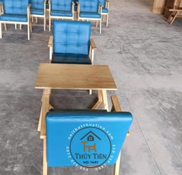 SOFA GỖ CAO SU – TAY DẸT