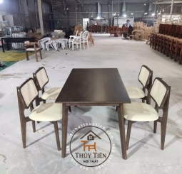 BỘ BÀN ĂN kết hợp ghế mây