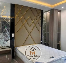 Ốp đầu giường bọc da/bọc nỉ làm theo đủ kích thước yêu cầu