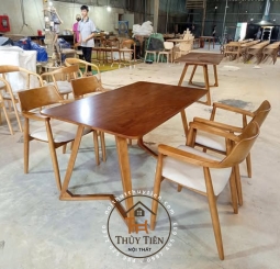 BỘ BÀN ĂN CHÂN V KẾT HỢP VỚI GHẾ HIRO- BAHR 004 BỘ BÀN ĂN CHÂN V KẾT HỢP VỚI GHẾ HIRO- BAHR 004