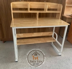 Bàn học sinh chân sắt mặt gỗ cao su