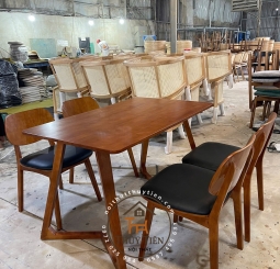 BỘ BÀN ĂN CHÂN V NHỎ GỌN THÁO RỜI CHÂN ĐƯỢC