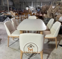 Bộ bàn ăn đá 6 ghế 