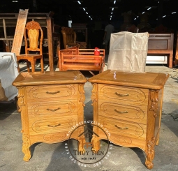 Mẫu tủ đầu giường gỗ gõ đỏ