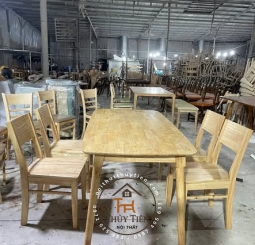 BỘ BÀN ĂN QUỐC DÂN NHỎ, GỌN, GIÁ ỔN ÁP CHO MỌI KHÁCH HÀNG GHẾ CHERRY MẶT VÁN KẾT HỢP BỚI BÀN MANGO SƠN MÀU TỰ NHIÊN TRUYỀN THỐNG