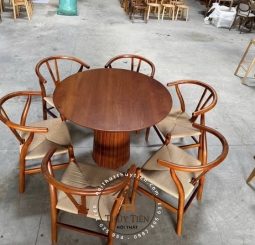 Bộ bàn ghế Wisbone kết hợp bàn tròn