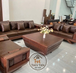 Sofa gỗ sồi hàng dày siu VIP ✅Nhận đặt làm theo yêu cầu