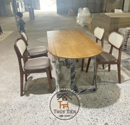 Bộ bàn ăn 4 ghế ghế mây