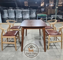 Bộ bàn ghế wisbone phù hợp chung cư, nhà decor phong cách nhẹ nhàng 