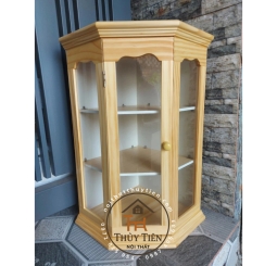 Tủ Thuốc gỗ thông treo góc tường Tủ Thuốc gỗ thông treo góc tường
