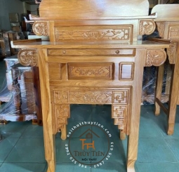 Bàn thờ gia tiên 2 tầng gỗ gõ đỏ