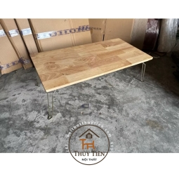 Bàn gấp gọn đa năng gỗ cao su( chân sắt)
