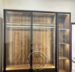 Tủ áo mdf full kính cửa lùa khách đặt theo yc