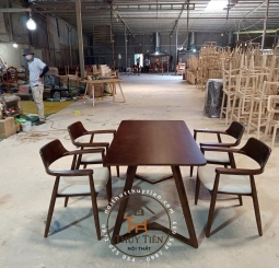 BỘ BÀN ĂN CHÂN V KẾT HỢP VỚI GHẾ HIRO- BAHR 006