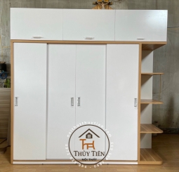 Tủ Quần Áo MDF Kệ Kéo Ngoài- TQAMDF 024