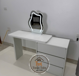 Bàn Trang Điểm, Bàn Phấn Đa Năng Gương Led Cảm Ứng  gỗ MDF lõi xanh loại chống ẩm ko phải loại thường