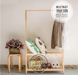 Kệ treo quần áo chữ a gỗ thông