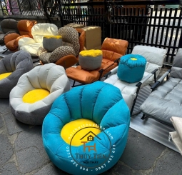 Sofa hạt xốp hoa tặng kèm đôn 