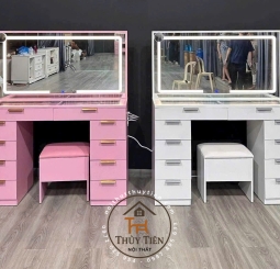 💖 BÀN TRANG ĐIỂM LED  SƠN 2K-  GƯƠNG CẢM ỨNG | KÈM GHẾ | SIÊU NHIỀU NGĂN