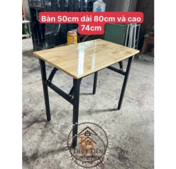Bàn học sinh chân sắt mặt gỗ cao su tự nhiên - 005