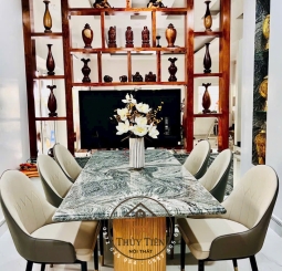 Bộ bàn ghế mặt đá 6 ghế cao cấp