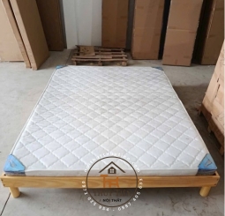 Giường gỗ thông sơn đẹp hàng lắp ráp