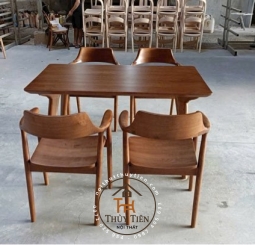 Ghế hiro mặt gỗ kết hợp bàn gỗ ash