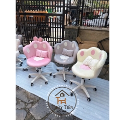 Ghế tựa chân xoay làm nail ngồi bàn phấn bàn học phong cách dễ thương hiện đại