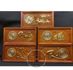 Tranh Đồng Hồ Treo Tường Gỗ Hương Điêu Khắc Nguyên Tấm - Nhiều mẫu