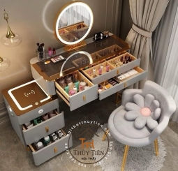 Bộ Bàn Trang Điểm Tặng Ghế M05, Thiết Kế Thông Minh, Tích Hợp Gương LED Bộ Bàn Trang Điểm Tặng Ghế M05, Thiết Kế Thông Minh, Tích Hợp Gương LED