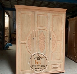 Mẫu tủ quần áo sồi phủ