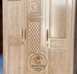 Tủ quần áo gỗ sồi tự nhiên