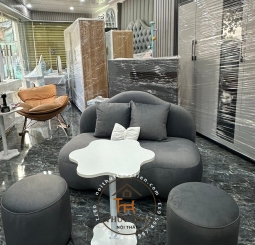 Mây bọc nỉ nhung 1m2 + 2 đôn 