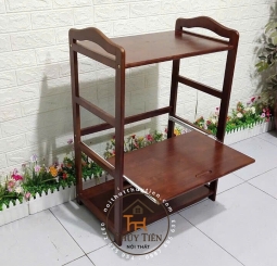 Kệ lò vi sóng 3 tầng gỗ cao su tự nhiên
