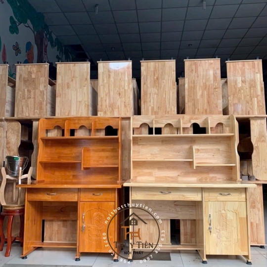 Bàn học sinh gỗ cao su ngang 1m2