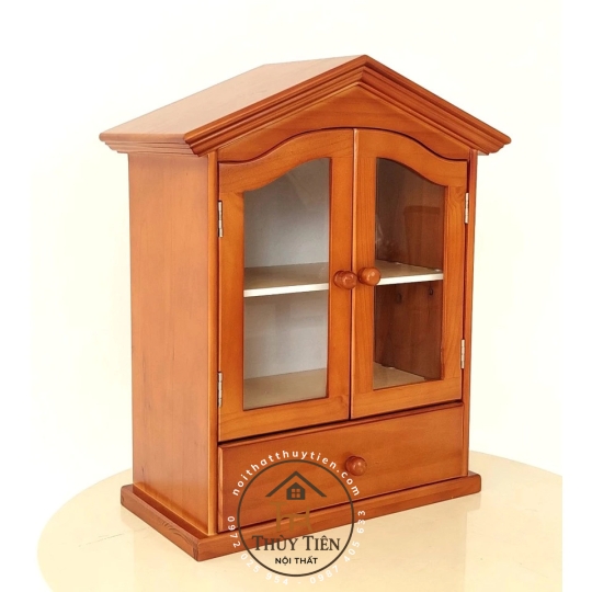 Tủ Thuốc gỗ thông hình mái nhà (có hộc)